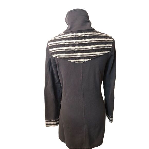 Prana Coat Knit Woven Button Up Pockets Long Jacket Gray XS - Picture 9 of 14